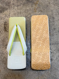 カフェぞうり レディース LIGHT GREEN/WHITE角型