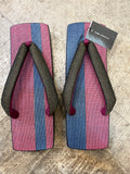 シコロ三味舟形桐下駄 DARK RED/NAVY