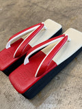 カフェぞうり レディース RED/BEIGE 角型
