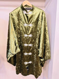 China coat  - VELOR GRN/WT チャイナキモノコート