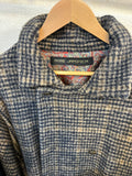 Bicolor coat - wool BR w/ WINE RED boa-fleece