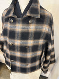 Bicolor coat - wool BRW w/ BEIGE boa-fleece