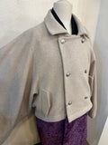Bicolor coat - wool BG w/ PURPLE boa-fleece