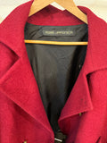Bicolor coat - wool RD w/ WHITE boa-fleece