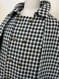 Inverness coat LONG  -tweed #2 White black