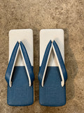 カフェぞうり レディース BLUE/LIGHT BLUE GREY 角型