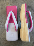 カフェぞうり レディース PINK/PINK WHITE角型