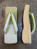 カフェぞうり レディース LIGHT GREEN/WHITE角型