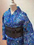 [ゼブゼブ　ブルー」菱屋カレンブロッソ X ROBE JAPONICA コラボ浴衣