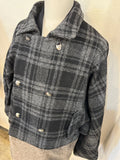 Bicolor coat - wool BK w/ BROWN boa-fleece