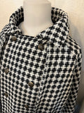 Inverness coat SHORT  -tweed WHITE BLACK