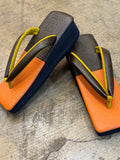 カフェぞうり レディース BROWN/ORANGE 角型