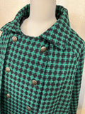 Inverness coat SHORT  -tweed GREEN BLACK