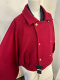 Bicolor coat - wool RD w/ WHITE boa-fleece