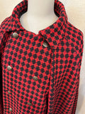 Inverness coat SHORT  -tweed RED BLACK