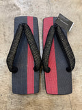 シコロ三味舟形桐下駄 BLACK/RED