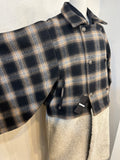 Bicolor coat - wool BRW w/ BEIGE boa-fleece