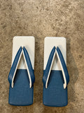 カフェぞうり レディース BLUE/LIGHT BLUE GREY 角型