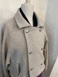 Bicolor coat - wool BG w/ PURPLE boa-fleece