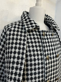 Inverness coat LONG  -tweed #2 White black