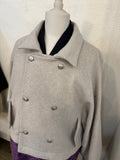 Bicolor coat - wool BG w/ PURPLE boa-fleece