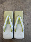 カフェぞうり レディース LIGHT GREEN/WHITE角型