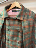 Inverness coat  green check /pink