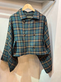 Bicolor coat - wool GRN w/ MUSTARD boa-fleece