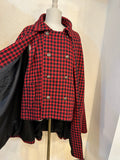 Inverness coat SHORT  -tweed RED BLACK