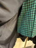 Inverness coat SHORT  -tweed GREEN BLACK