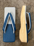 カフェぞうり レディース BLUE/LIGHT BLUE GREY 角型