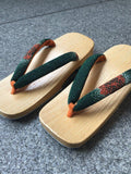 桐下駄 右近　グリーンオレンジ