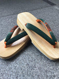 桐下駄 右近　グリーンオレンジ