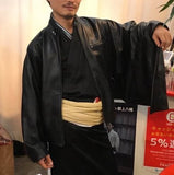 Moto jacket leather haori BLACK ライダースジャケット シングル