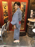 ギザギザボーダー片身替 stripe asymmetry