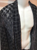 Haori Jacket velvet opal black lame