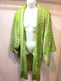 Haori Jacket Green dot velvet
