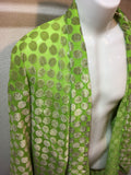 Haori Jacket Green dot velvet