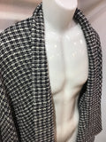 Haori jacket black white tweed
