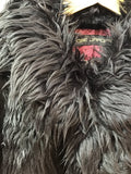 faux fur cape Black フェイクファーケープ