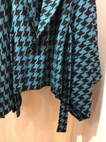 Trench cape coat  ブルー千鳥