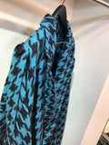 Trench cape coat  ブルー千鳥
