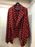 Trench cape coat red レッド千鳥