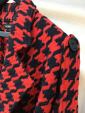 Trench cape coat red レッド千鳥