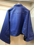 Moto jacket leather haori BLUE ライダースジャケット