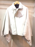 Moto jacket leather haori WHITE ライダースジャケット