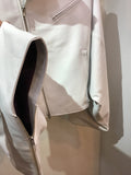 Moto jacket leather haori WHITE ライダースジャケット