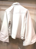 Moto jacket leather haori WHITE ライダースジャケット