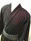 Kimono double black/pink 花柄シフォン袷