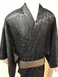 Kimono double black  レースシャンタン袷